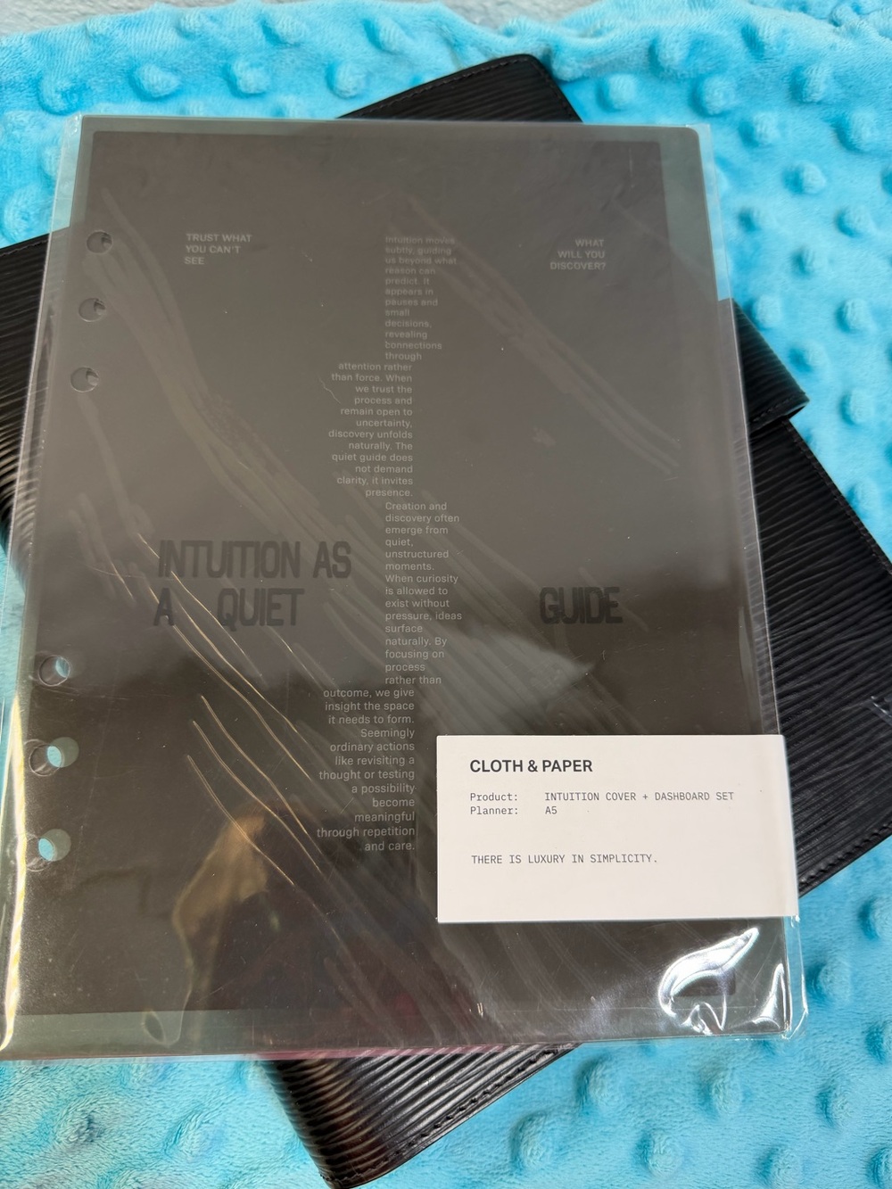 Cloth & Paper Intuition A5 Planner Cover + Dashboard Set — Black